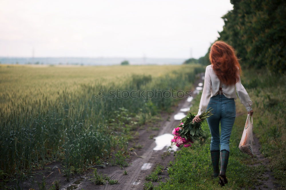 Similar – Image, Stock Photo The long road Footpath