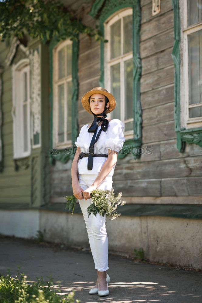 Similar – Image, Stock Photo Portrait of young beautiful girl with romantic vintage look