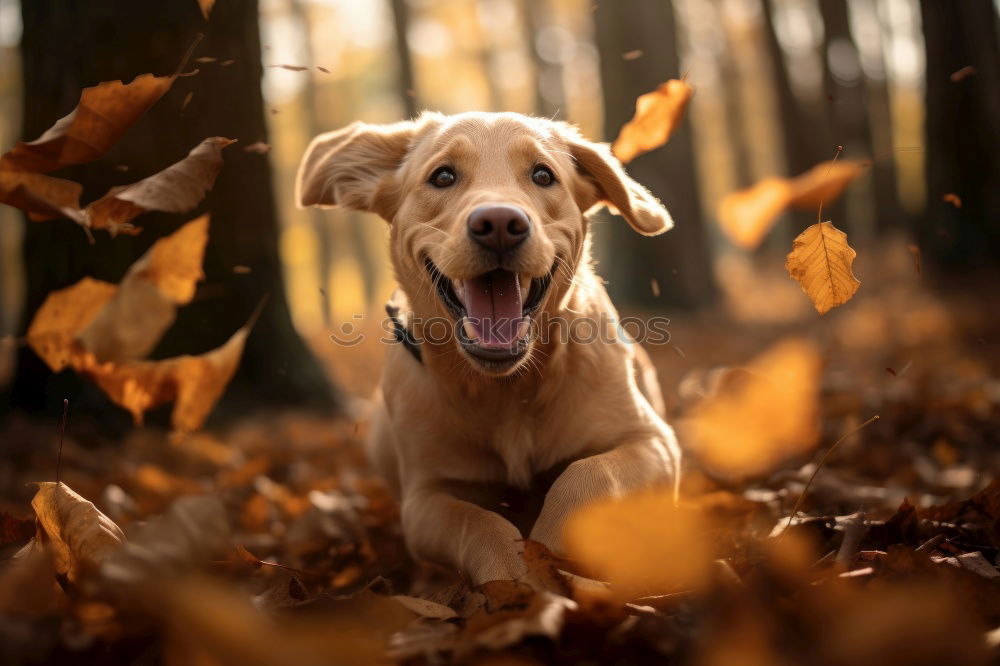 Similar – Image, Stock Photo autumn foliage Joy Animal