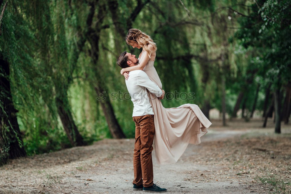 Similar – Image, Stock Photo A Young Women couple Standing in the Woods