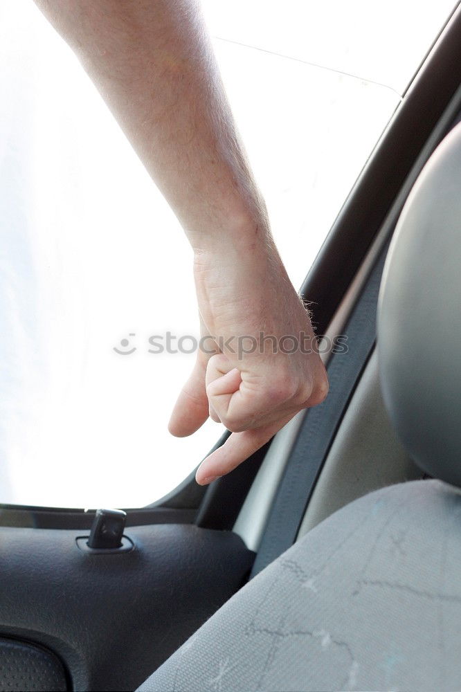 Similar – Image, Stock Photo Sunny car ride. View through the windshield onto the highway. Eyes and glasses of the driver as reflection in the rear view mirror.