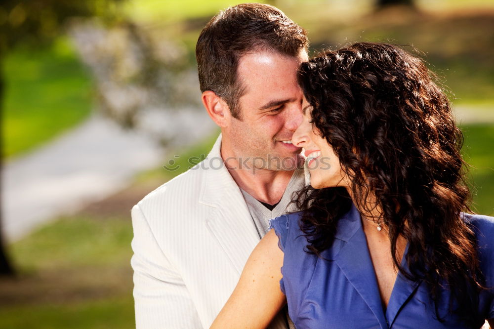 Similar – Image, Stock Photo Just married couple together in nature background