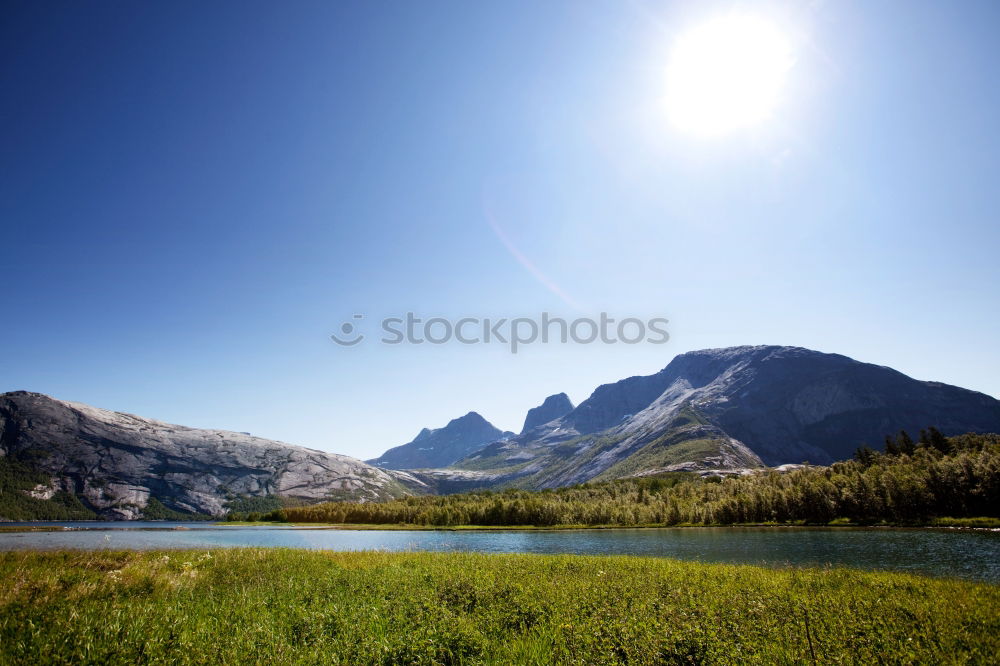 Similar – Image, Stock Photo River in valley of mountains