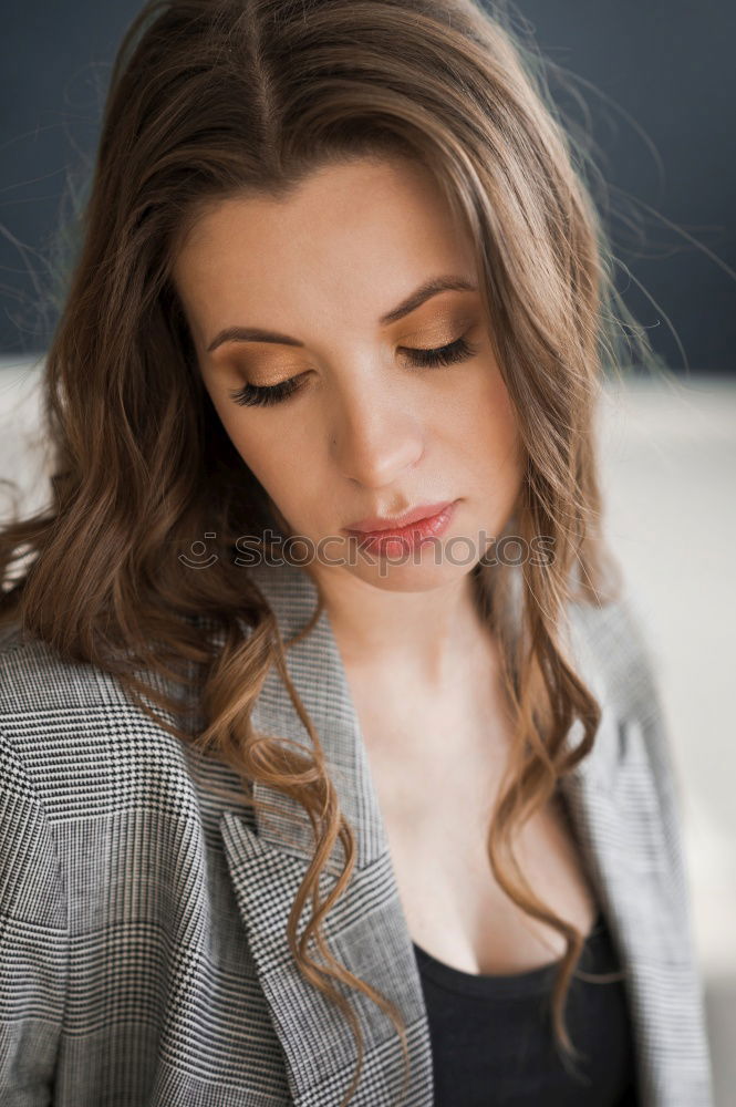 Similar – portrait outdoors of a young beautiful woman