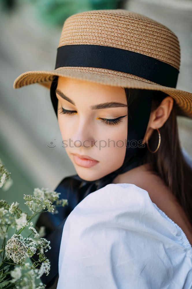 Similar – Image, Stock Photo Young pretty woman at scooter