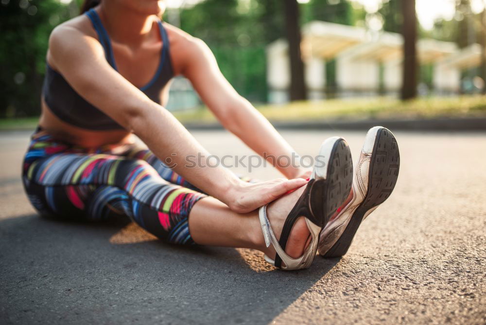 Similar – female runner resting