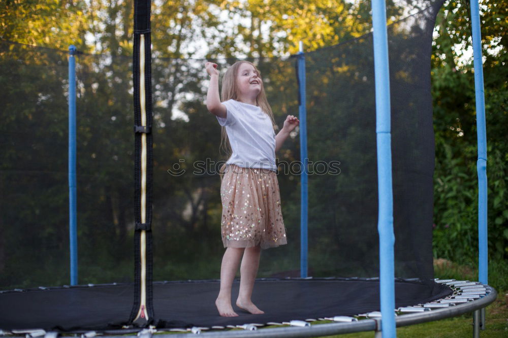 bouncing kid on trampoline