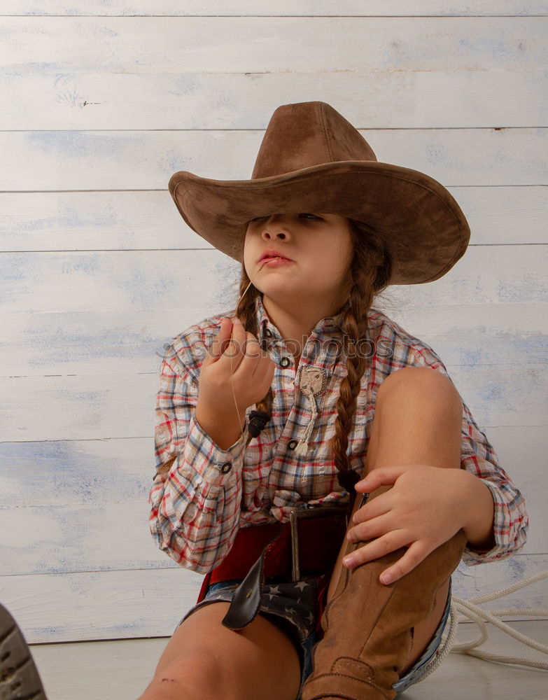 Image, Stock Photo Little thoughtful boy