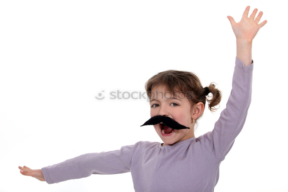 Similar – Beautiful cute little girl playing with mustache