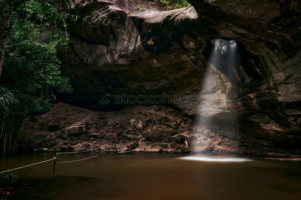 Similar – Image, Stock Photo All year round water bearing billabongs overhanging several red rocks. Framed by bushes. The tourist destination in the Red Centre- Garden of Eden.Kings Canyon. Outback Northern Territory. Australia.