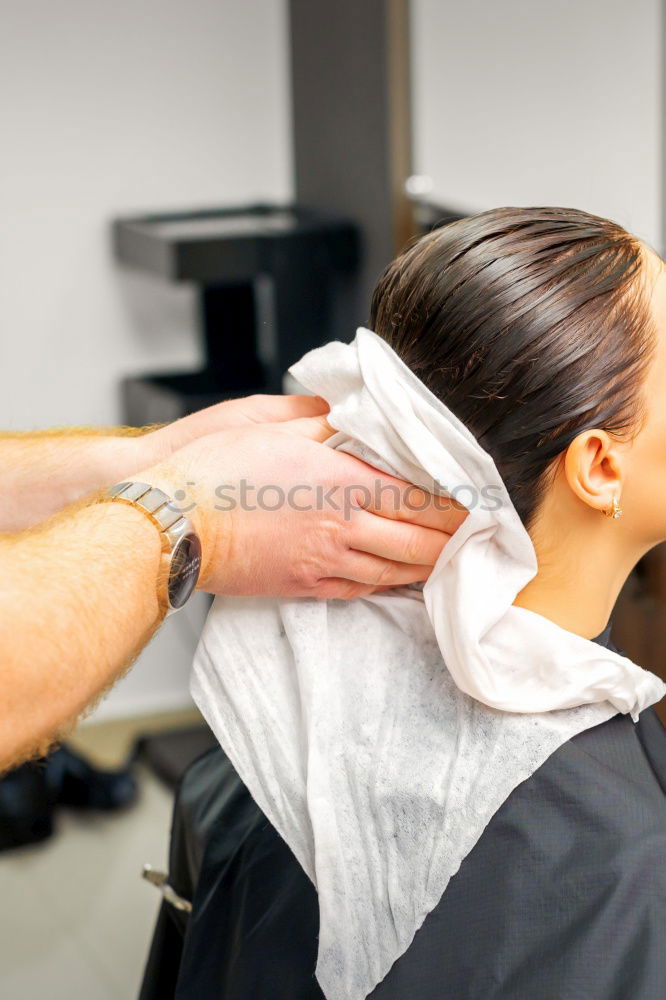 Similar – Image, Stock Photo Barber using grooming machine