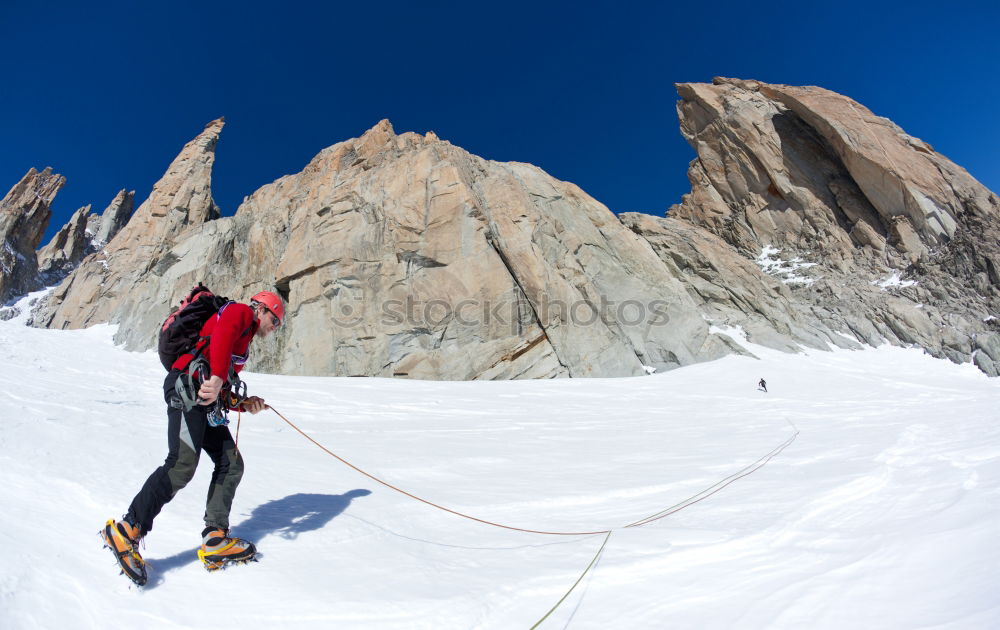 Similar – Two climbers next to the Cinque Torri, Dolomiti, Italy.