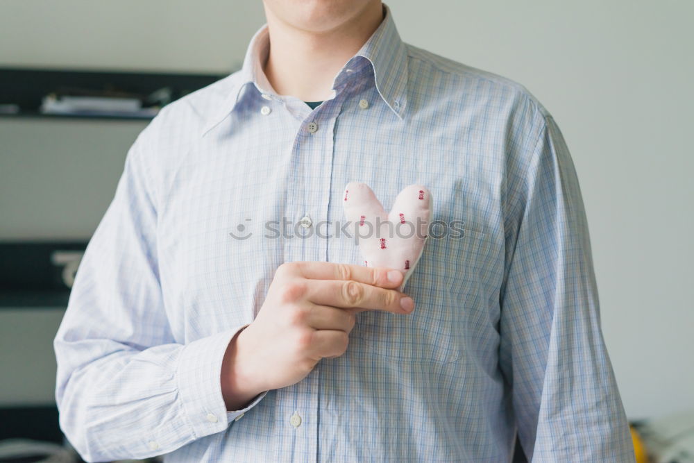 Similar – Image, Stock Photo Man using smartphone sending emojis