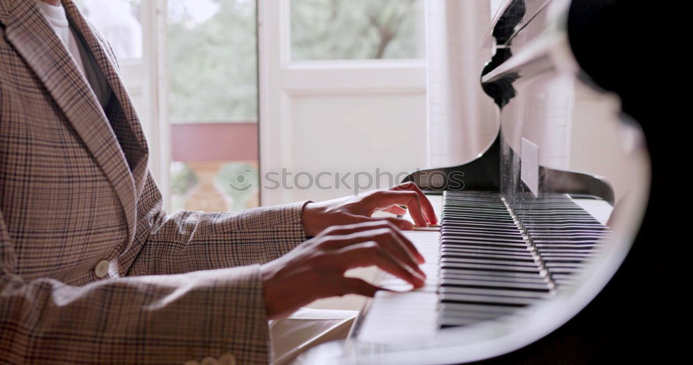 Image, Stock Photo the sound Piano Black