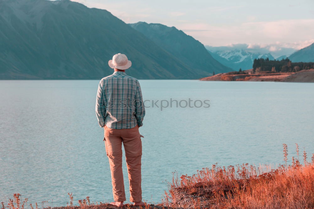 Man screaming in mountains