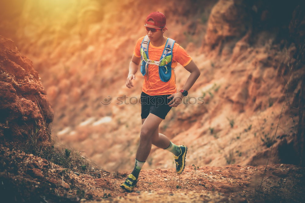 Similar – Young Backpacker enjoying of Nature.