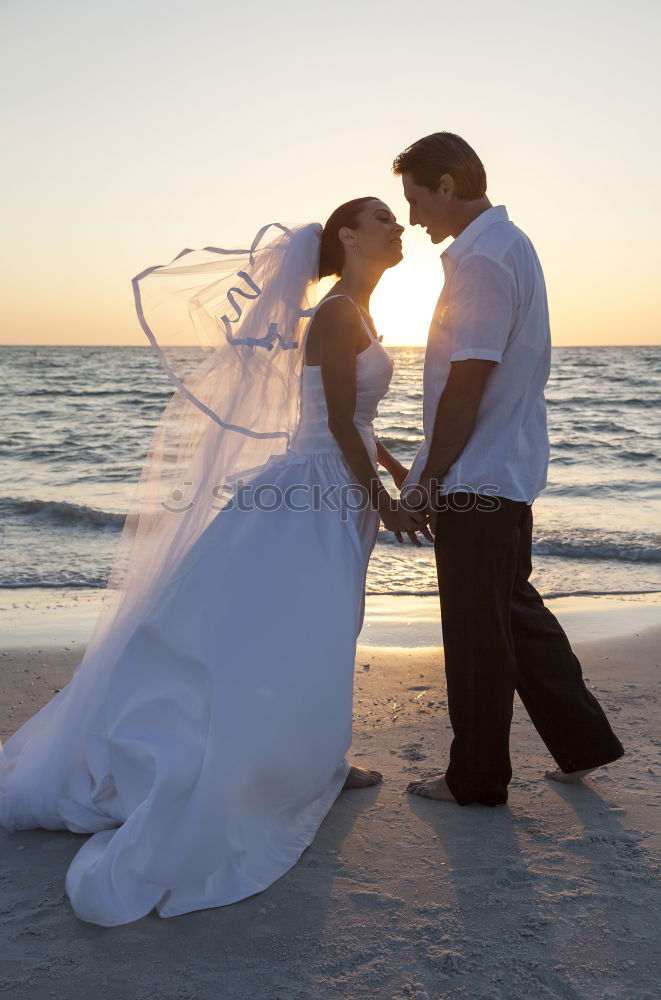 Similar – Beautiful wedding couple at the beach