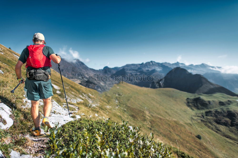 Image, Stock Photo Young woman hiking