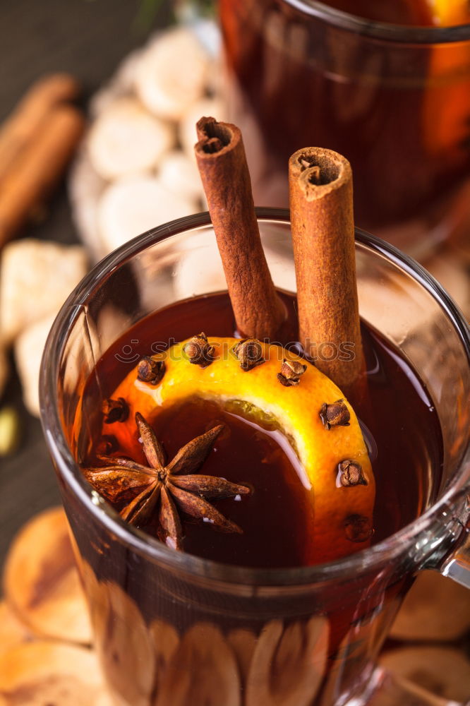 Similar – mulled wine in stylish glass