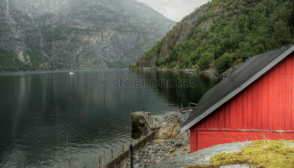 Similar – Old house in Norwegian lake