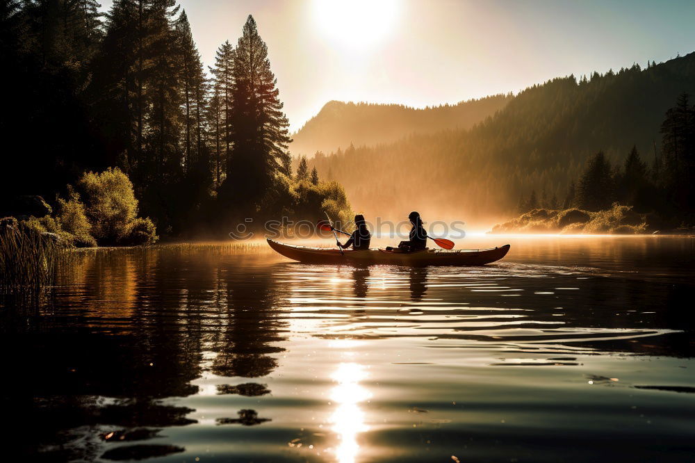 Similar – Image, Stock Photo Kayak sailing on water