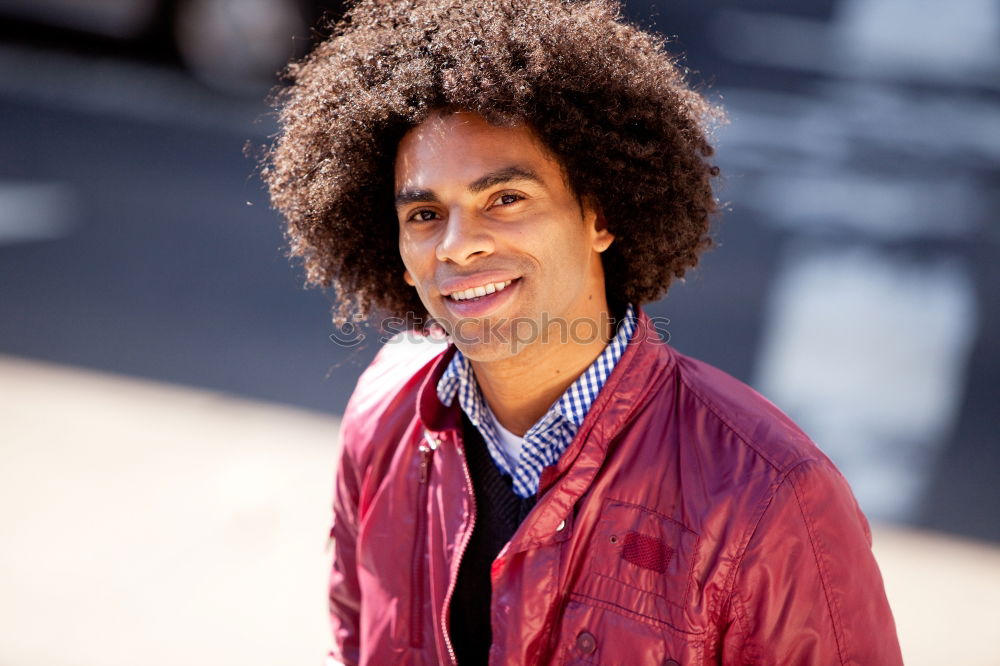 Similar – Image, Stock Photo Front view of a smiling afro man arms crossed