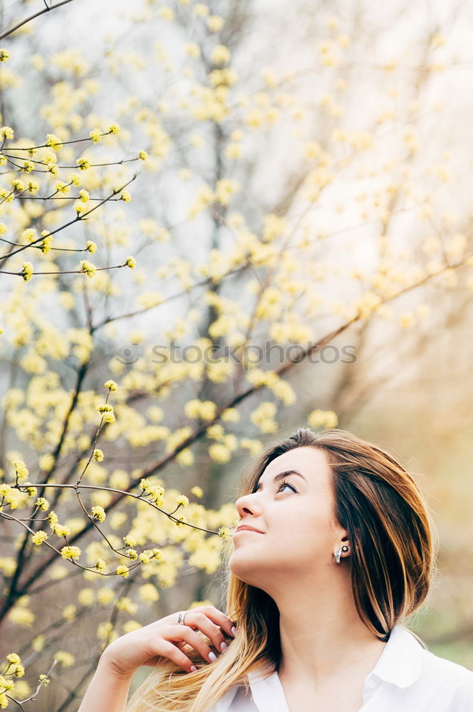 Similar – Image, Stock Photo Young redhead woman surrounded by flowers