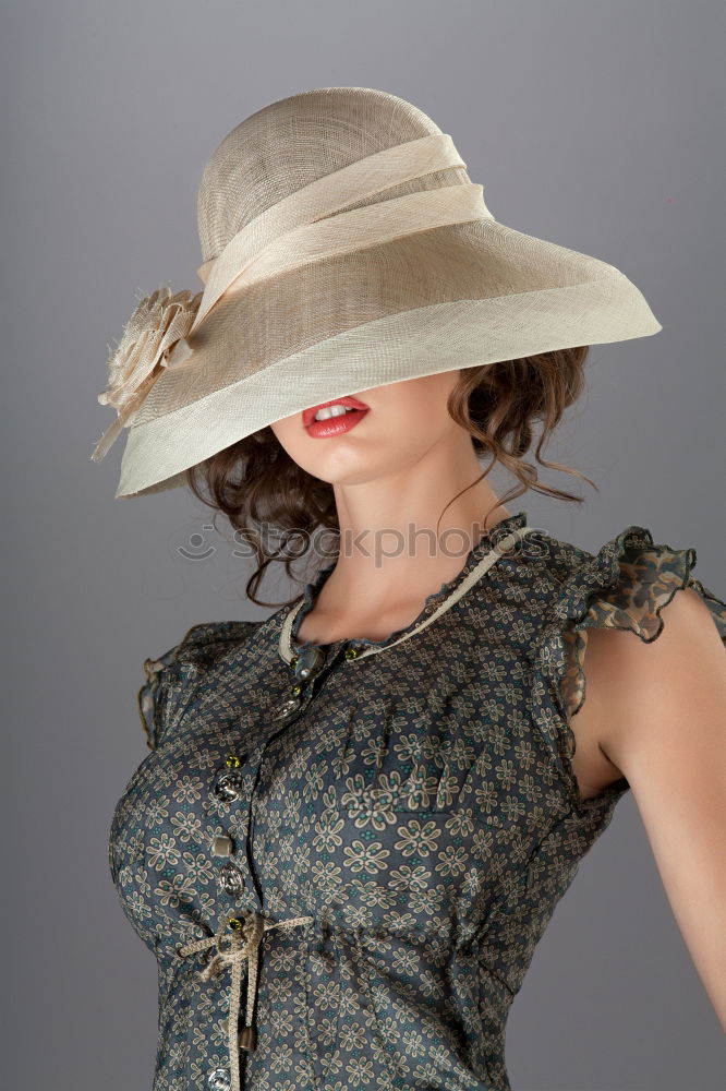 Similar – Image, Stock Photo Chica con sombrero grande y sol