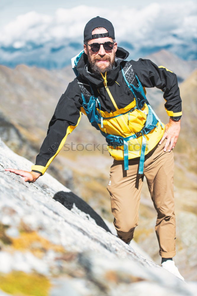 Similar – Young Backpacker enjoying of Nature.