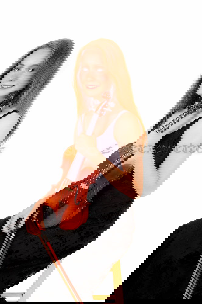 Similar – Image, Stock Photo Pretty woman with violin on field