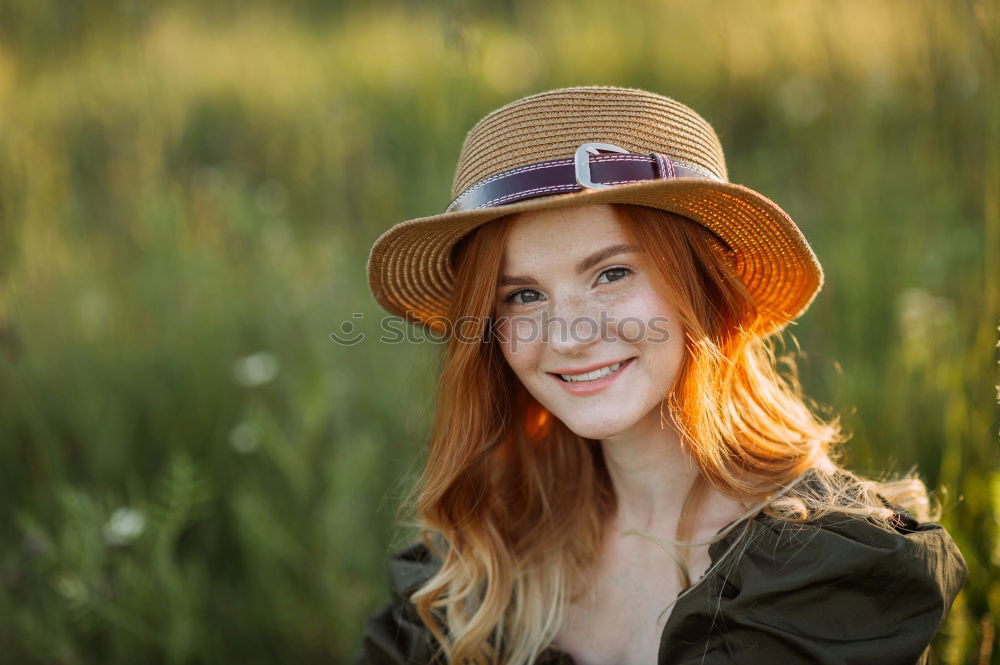 Similar – Image, Stock Photo young girl wearing a hat