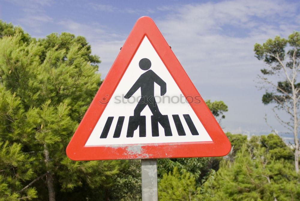 Similar – Warning sign: Attention! Old people cross the street