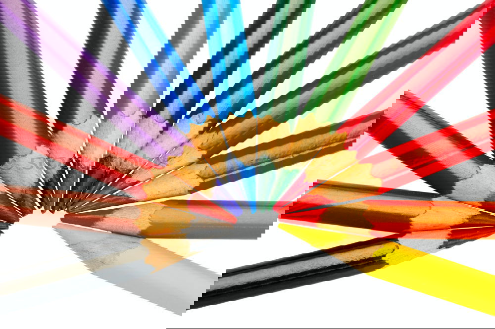 Similar – Image, Stock Photo Teamwork concept. group of color pencil on blue background