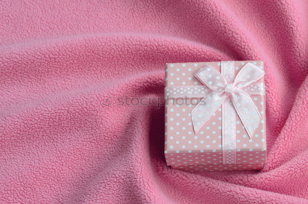 Similar – Image, Stock Photo Pink gift, parcel, bow, ribbon, flower blossom, and dots