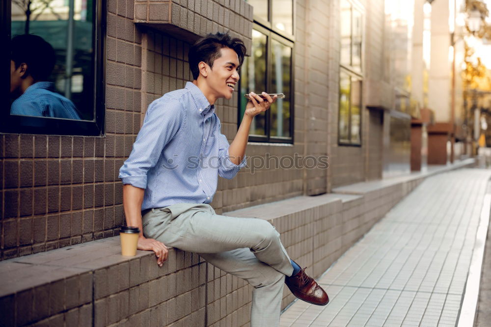 Similar – Image, Stock Photo Young man wearing winter clothes in the street