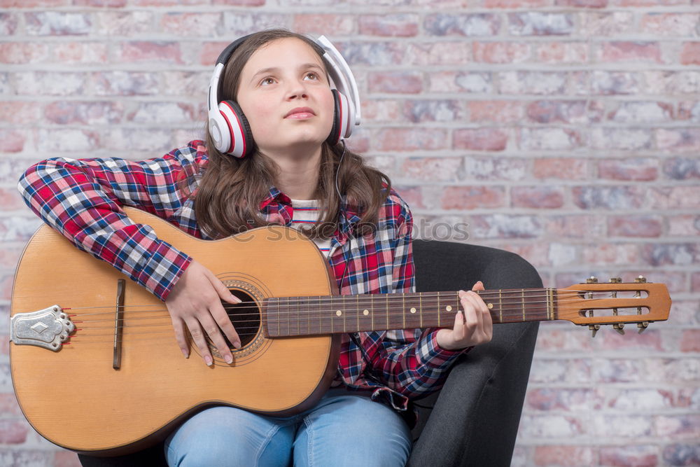 Similar – Schöne Frau, die Gitarre spielt.