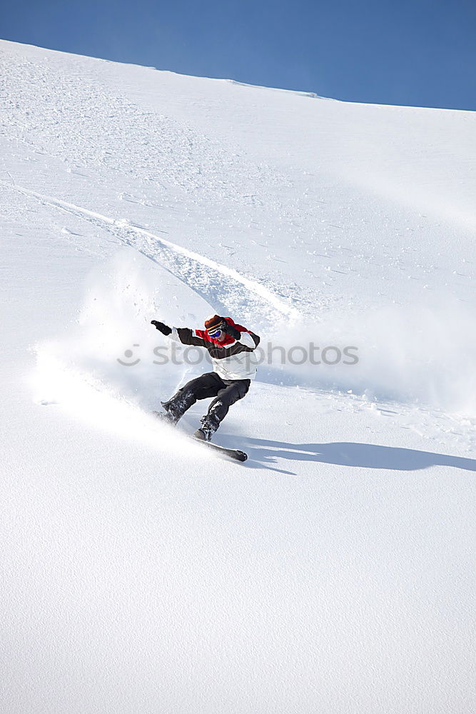 Image, Stock Photo Deep snow skiing in the Alps