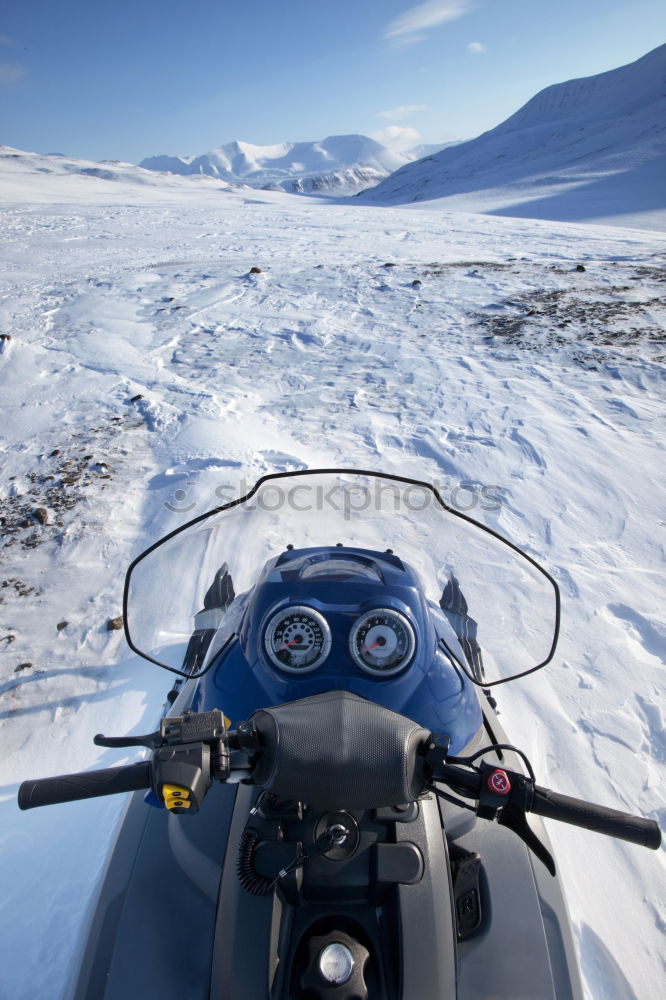 Similar – Image, Stock Photo Man with motorcycle in snowy highlands