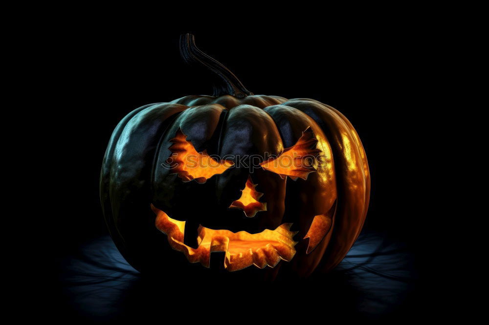 Similar – Halloween Pumpkin with Spider on Skulls