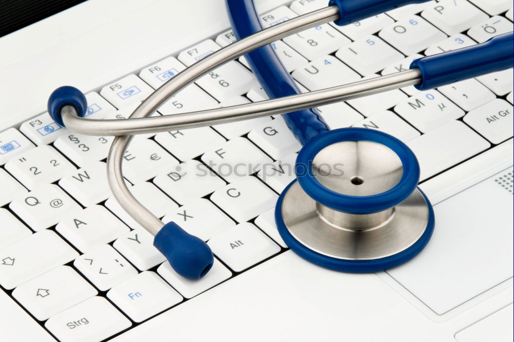 Similar – Image, Stock Photo Doctor’s stethoscope and laptop on table