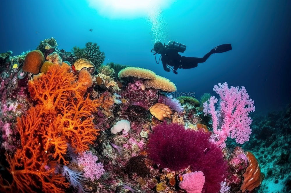 Similar – Image, Stock Photo Diver at the coral block