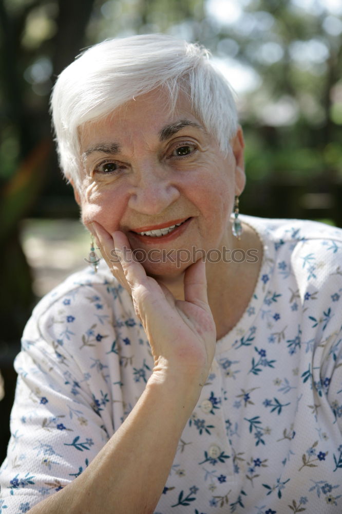 Similar – Image, Stock Photo Aged woman looking away