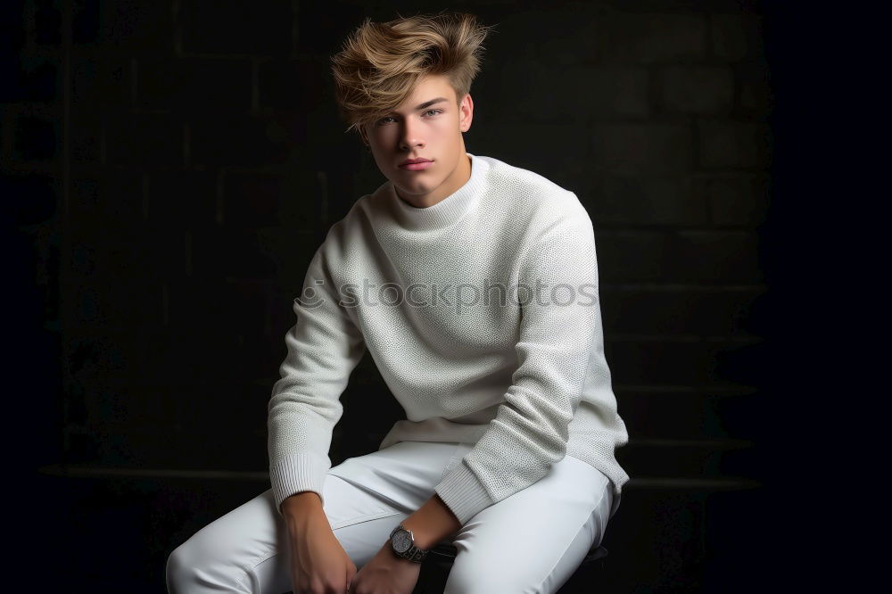 Similar – Image, Stock Photo Portrait Of A Thoughtful Sitting Teen