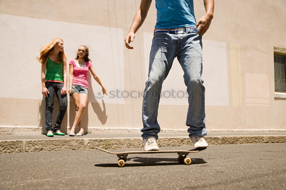 Similar – Tattooed man sitting on skateboard