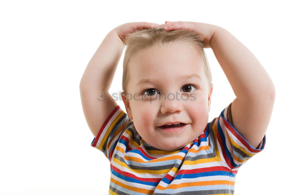 Similar – Image, Stock Photo Happy baby playing with toy blocks.