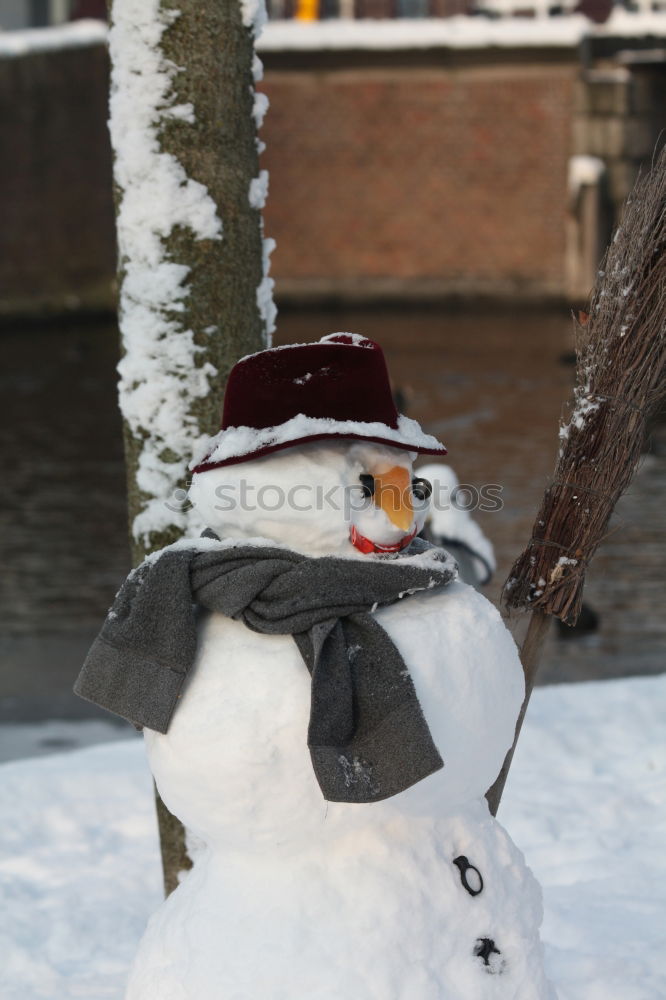 Similar – Image, Stock Photo Snowman in the yard Joy