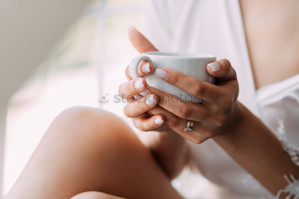 Similar – Image, Stock Photo Woman having a hot drink