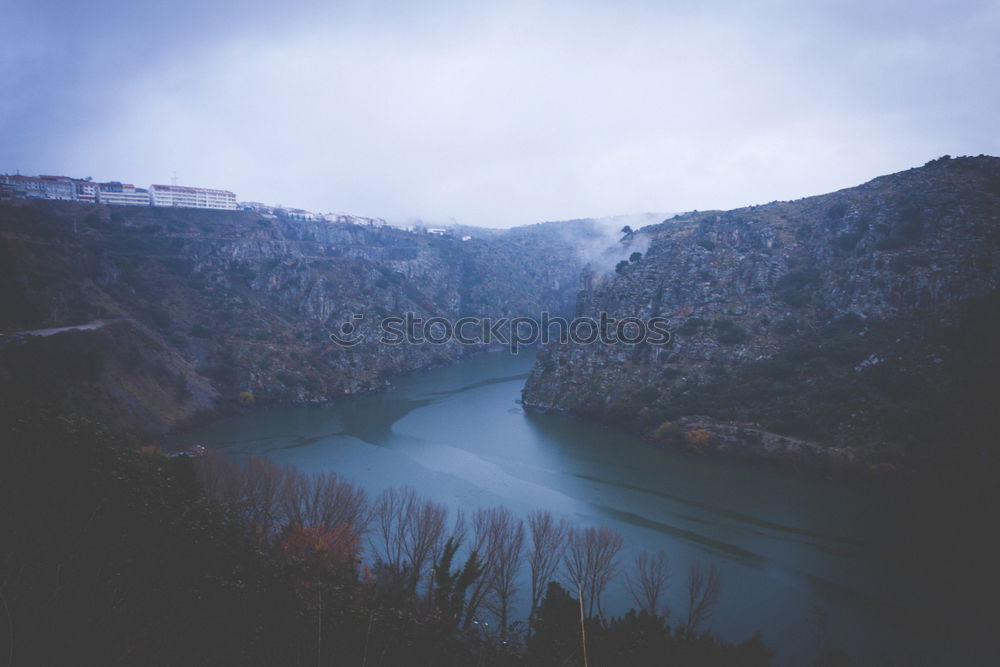 Similar – Meander in the river Minho Lugo, Spain surrounded by vineyards