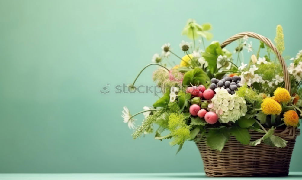 Similar – Image, Stock Photo Easter greeting card and nest with eggs