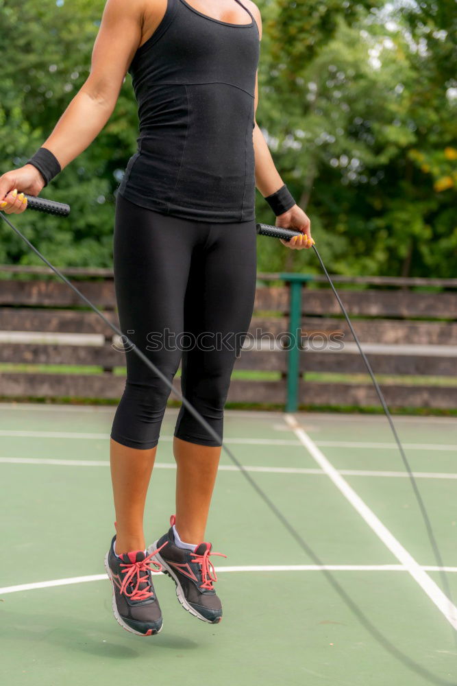 Similar – Image, Stock Photo Young Woman working out outdoors and having fun